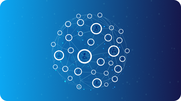 Abstract blue bubbles